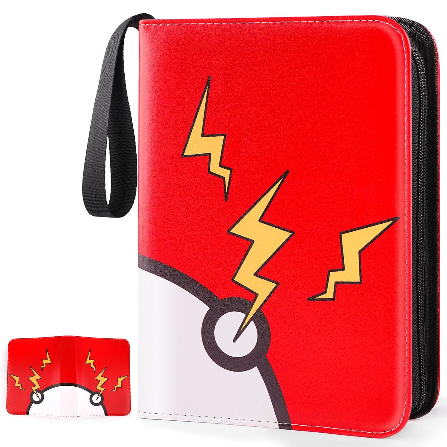 GOROMA Card Binder 9-Pockets, 900 Pockets Card Holder with 50 Removable Sleeves, Trading Card Collector Zipper Album Holder, Dark Red