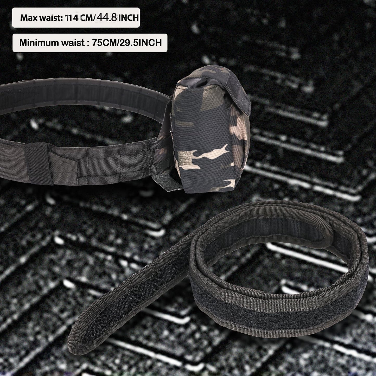 YAKEDA Tactical Battle Belt Duty Belts Law Enforcement Police Utility Belt With Pouches 7 in 1 (Black CP)