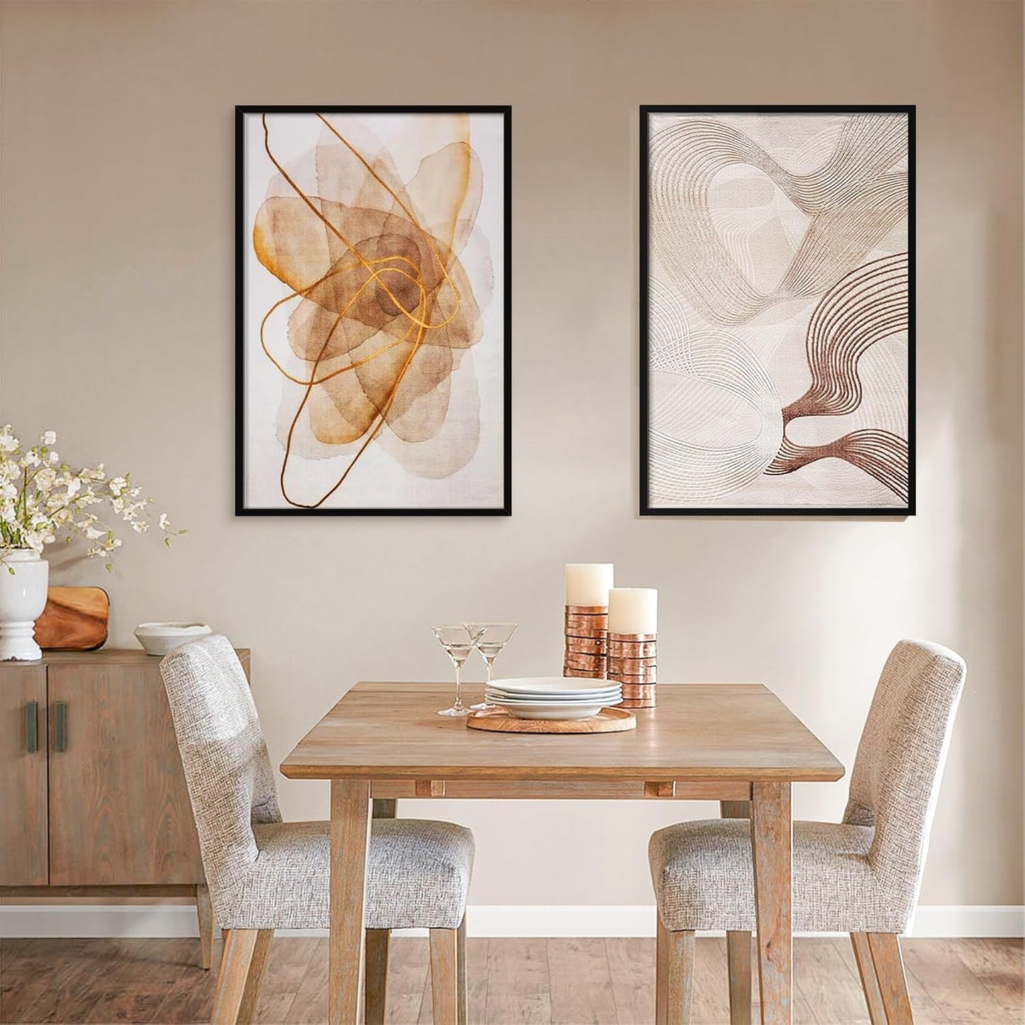 Upsimples 24x36 Picture Frame Set of 5 - Wall Gallery Frames for 20x30 Photos in Black