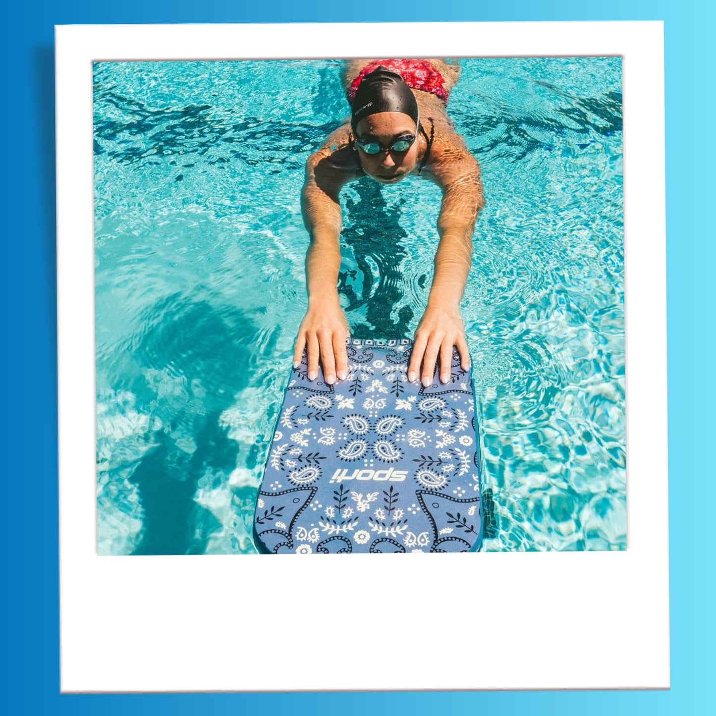 Sporti Adult Kickboard for Swim Training - Swimming Kick Board for Men Women, Water Board for Men & Women, Swimming Training Aid - New Version - Aqua