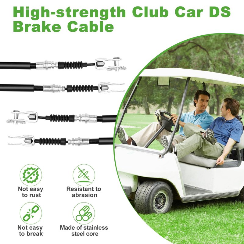 10L0L Golf Cart Brake Cable for Club Car DS 1981-1999 Gas & Electric, 42 Inch Driver and Passenger Side, OEM# 1011125 1011403 1016761-01
