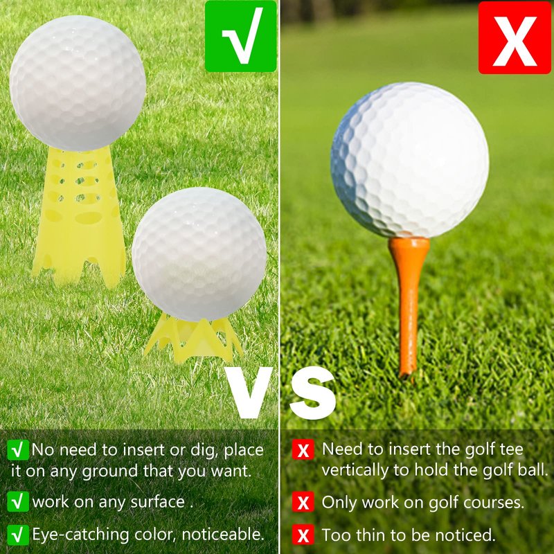 Sanchamy Golf Simulator Tees 20Pcs Plastic Golf Tees for Outdoor Indoor Home Training Practice Simulator Golf Tees Golf Mat Tees for Winter Turf Driving Range 10 Tall+10 Short+1 Mesh Bag
