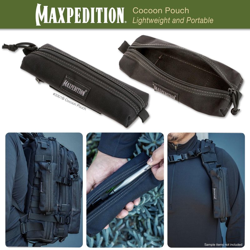 Maxpedition Gear Cocoon Pouch, Black, Medium