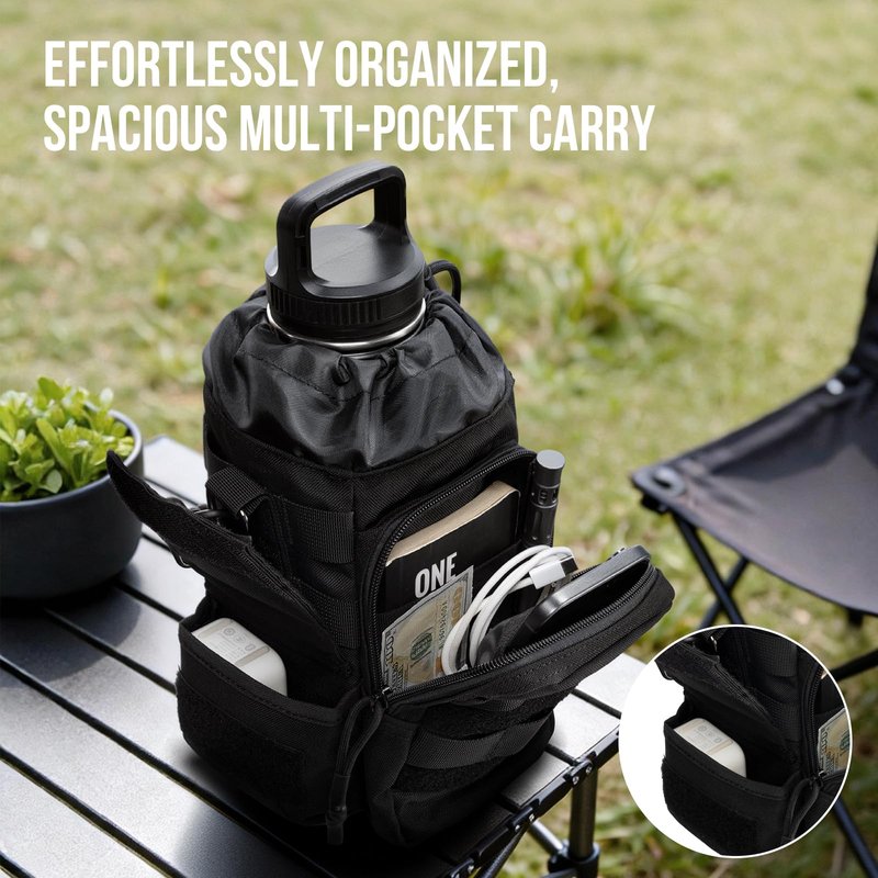 OneTigris Tactical Water Botlle Holder, Molle Pouch for 64 OZ Insulated Water Botlle