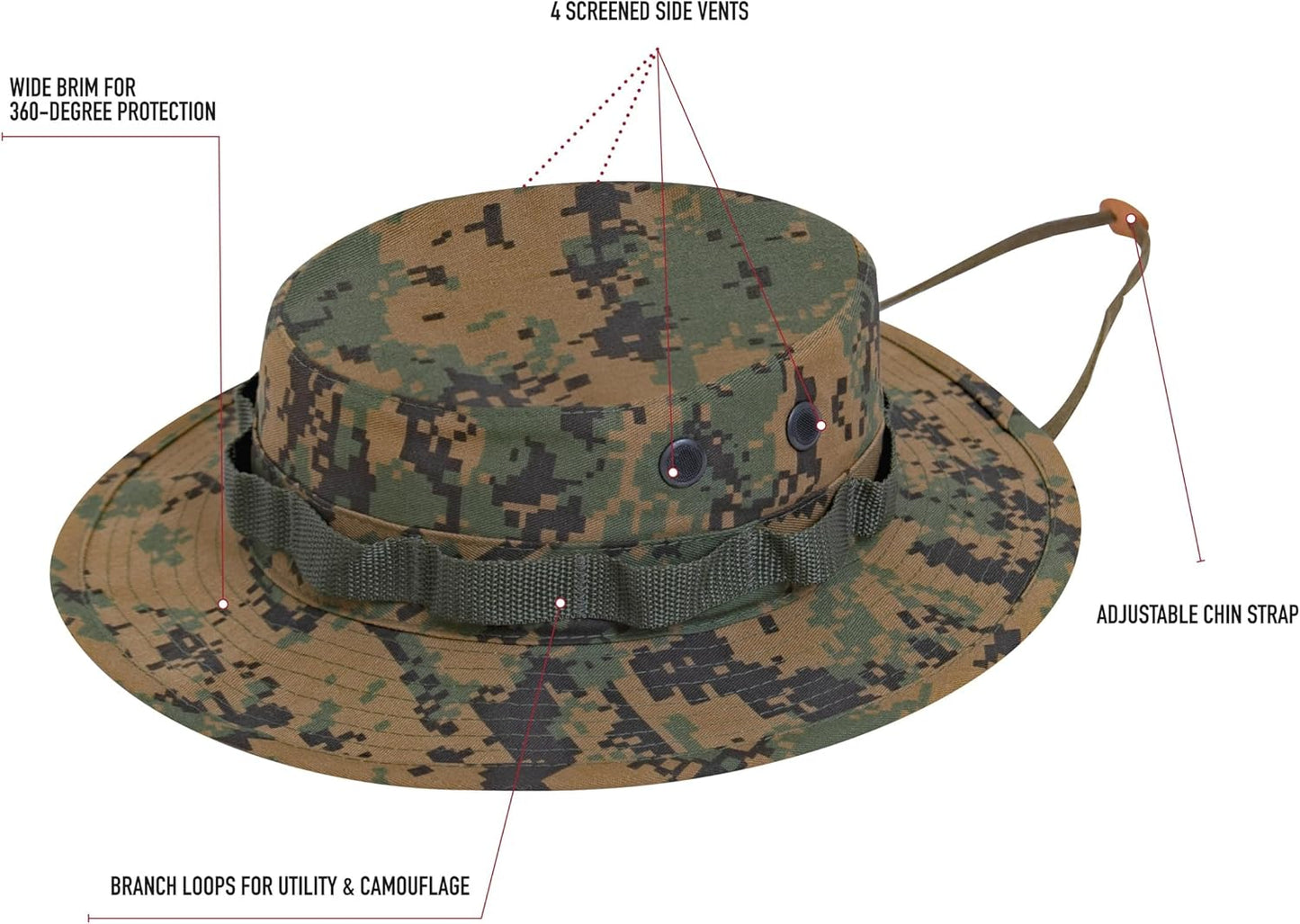 Rothco Boonie Hat - Ultimate Sun Protection for Outdoor Activities | Adjustable Fit, Lightweight
