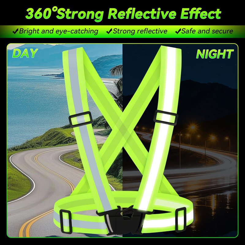 UMIKOOL DIRECT 10PCS Reflective Vest Running Gear, High Visibility Adjustable Safety Vest for Outdoor Motorcycle, Dog Walking