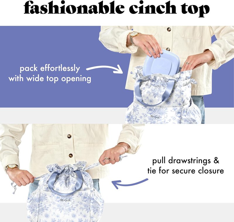 Cinch Lunch Bag for Women - Insulated Fit & Fresh Lunch Box with Containers | Stylish Design