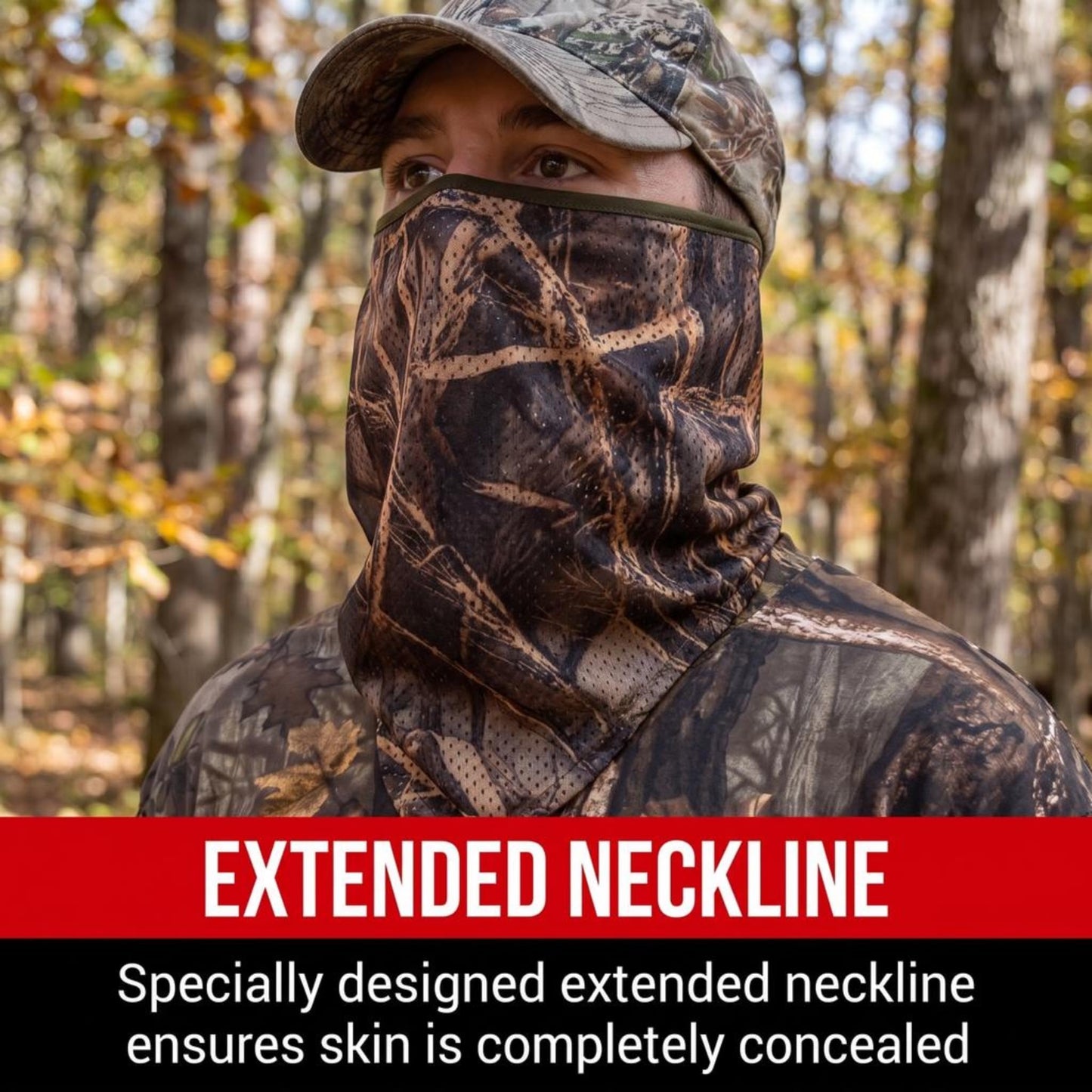 Camo Turkey Hunting Mask - Lightweight Camouflage Face Netting for Men