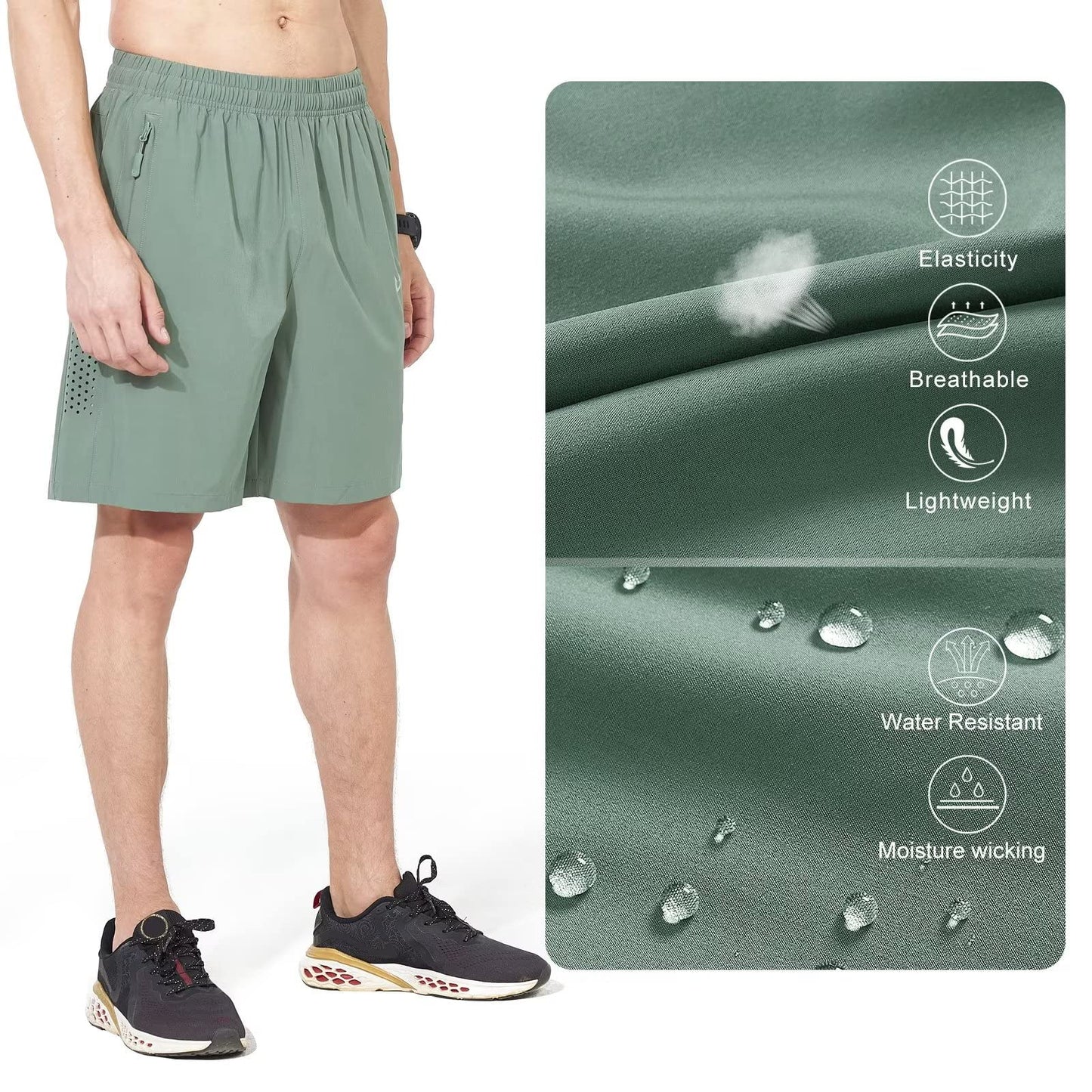 NORTHYARD Men's Athletic Running Shorts Gym Workout 7"/9"/5" Quick Dry Lightweight Sports Basketball Tennis 3 Zipper Pockets LODENFROST 3XL