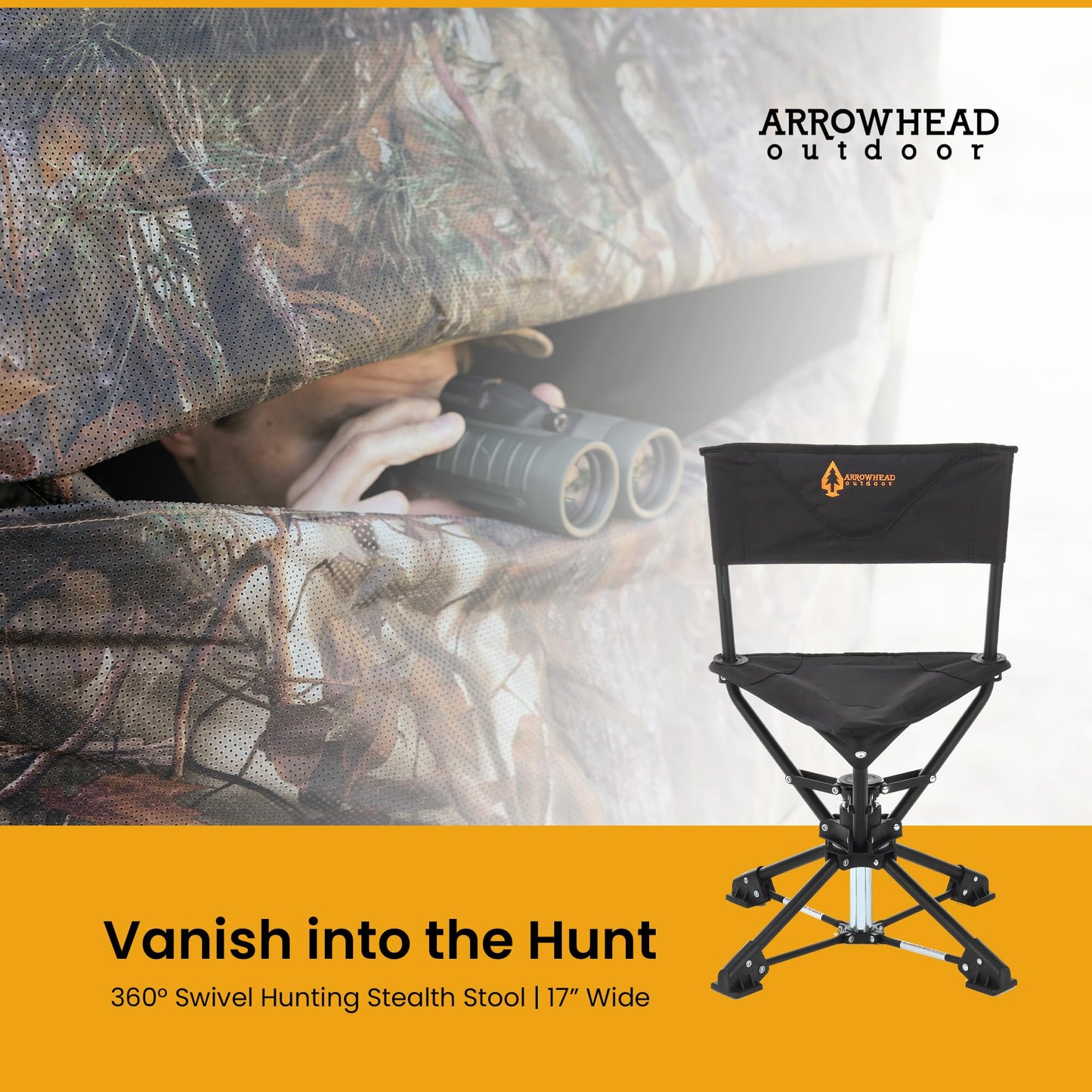 ARROWHEAD OUTDOOR 2PK 360° Degree Swivel Hunting Chair Stool Seat