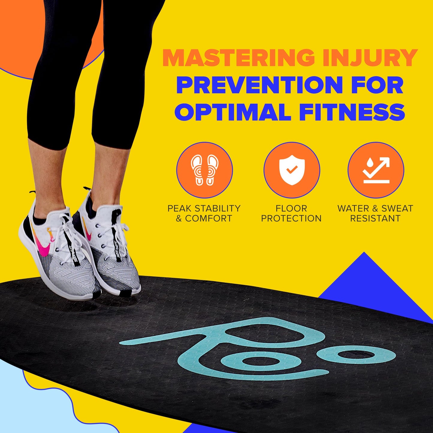 X-Large Roo Jump Rope Mat - 71"x36" The Ultimate Non-Slip Thick 6mm Jump Rope Mat Outdoor and Indoor Workouts - Prevents Injuries, Extends Jumprope Mat Life, Easy to Store and Clean - Comes with Carrying Case - Multi-Functional for Various Exercises