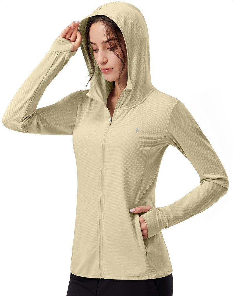Soothfeel Women's UPF 50+ Sun Protection Hoodie - Lightweight Long Sleeve Jacket for Hiking & Outdoor Activities