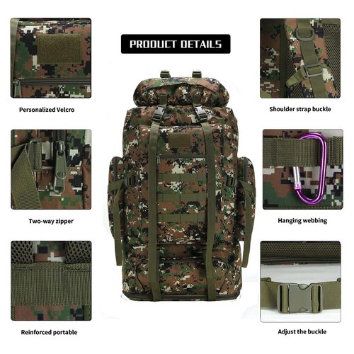 W WINTMING Hiking Backpack for Men 70L/100L Camping Backpack Military Rucksack Molle 3 Days Assault Pack for Climbing