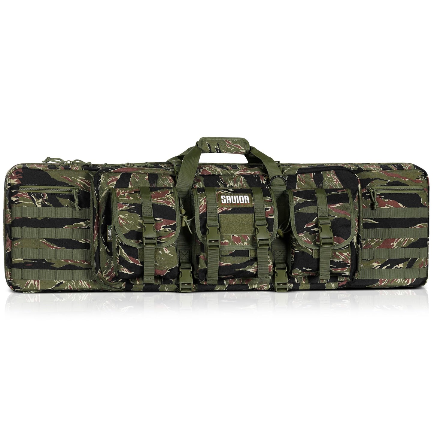 Savior Equipment American Classic Tactical Double Long Gun Bag Pistol Transportation Case w/Backpack Strap, 46 Inch Tiger Stripe