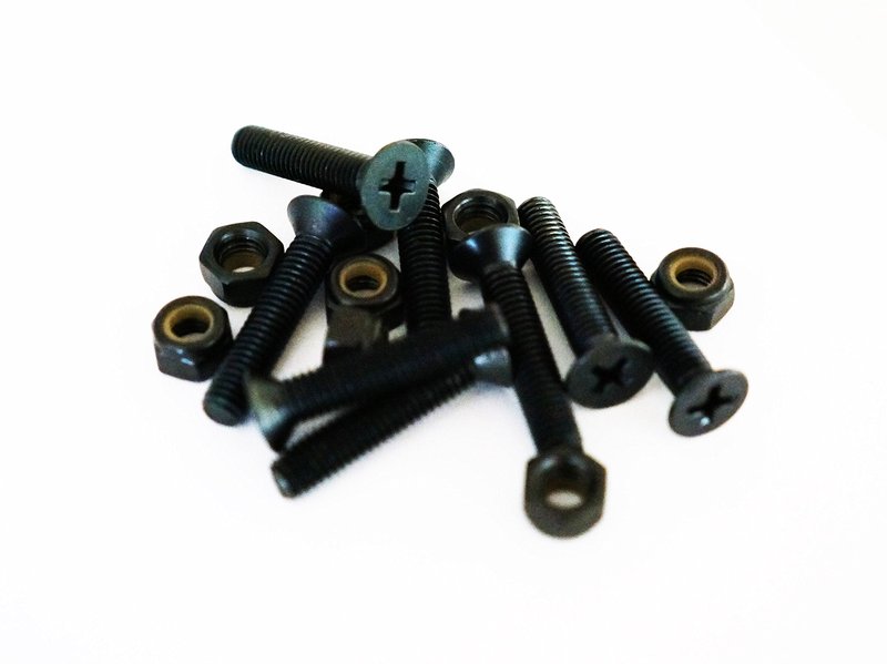 Longboard Skateboards Cruiser Hardware Screws 1" 1.25" 1.5" 1.75" 2" Black Color (2")