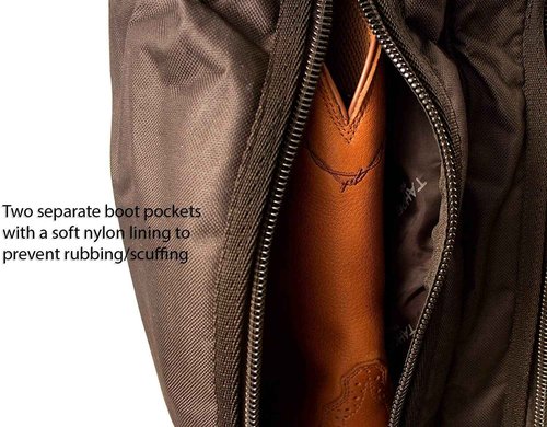 Tahoe Premium Durango Western Boot Carry and Storage Bag - Three Layer Waterproof Padded Construction with Shoulder Strap & Padded Hand Grip - Hand Tooled Basket Weave Leather Accents