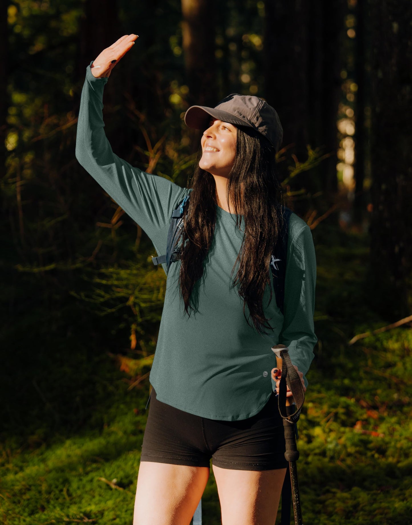 Women's Sun Shirts UPF 50+ Long Sleeve UV Protection Shirt Lightweight Quick Dry Workout Hiking Tops for Women(Malachite Green,XXL)