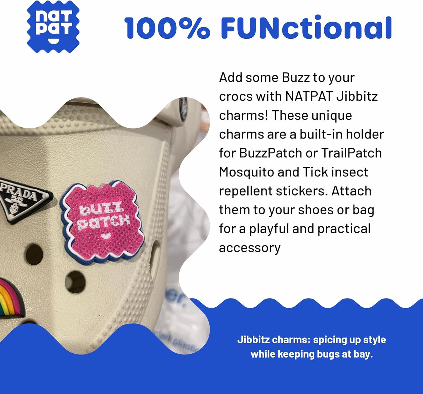 Shoe Charms for Crocs - Fun Sticker Holders for Kids & Adults | 2 Pack Compatible with BuzzPatch & Trailpatch