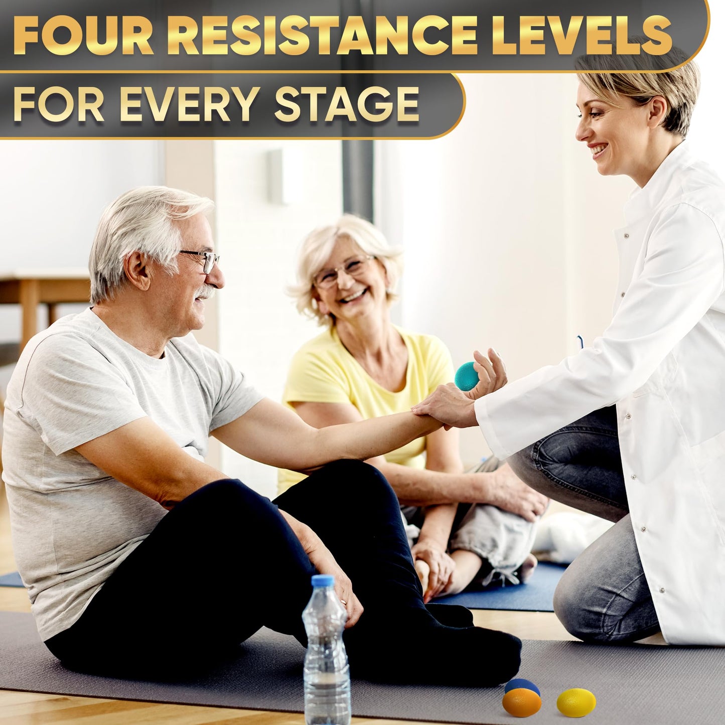 4 Pcs Squeeze Balls for Hand Therapy with 4 Resistance Levels