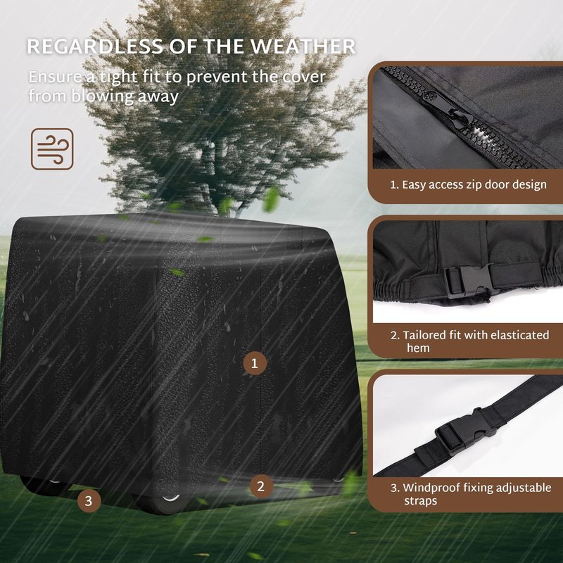 iBirdie 2+2 Passenger Golf Cart Cover for Club Car EZGO Yamaha Outdoor Golfcart Waterproof and Weatherproof Heavy Duty 600D Covers