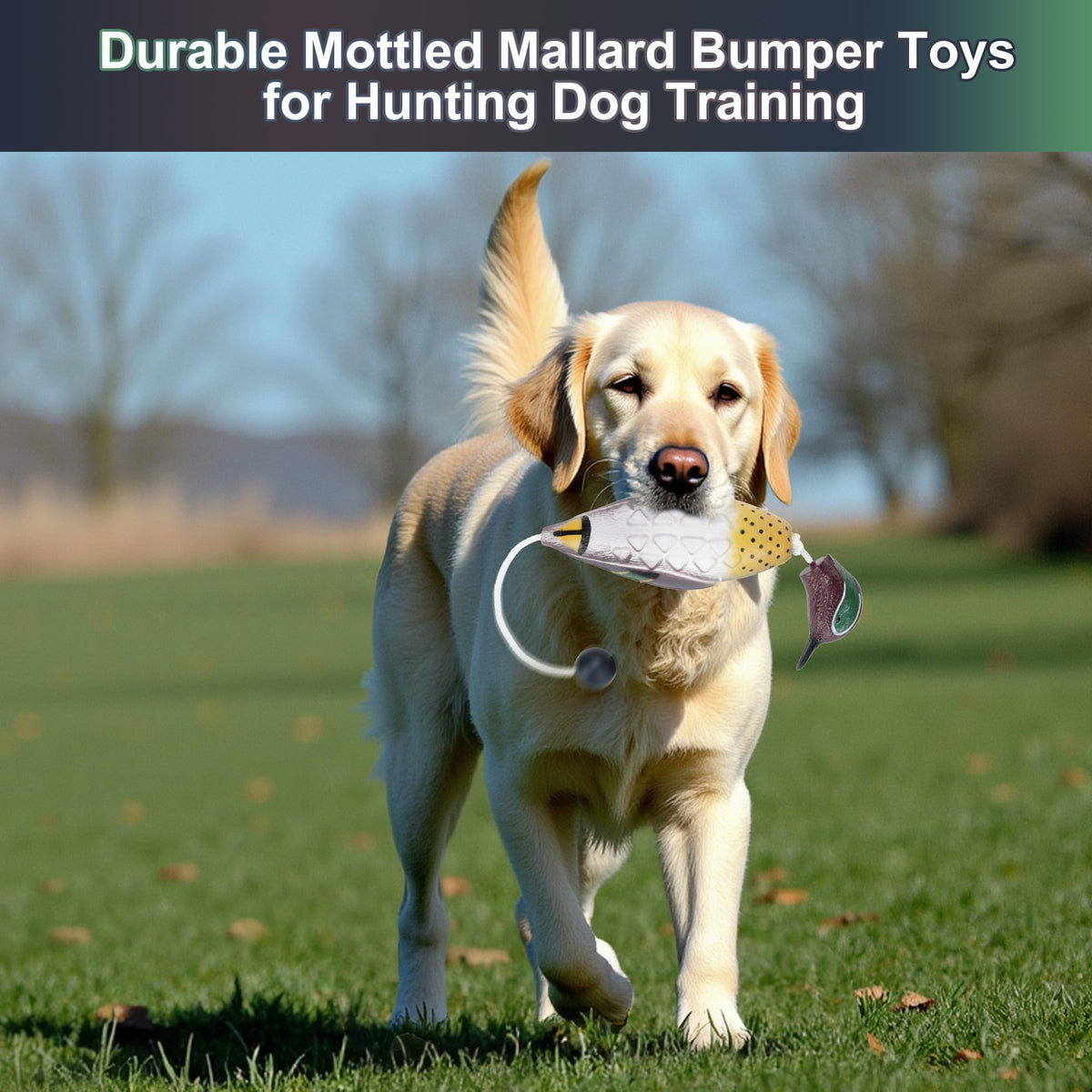 fingig 2 Pcs Mottled Mallard Mandarin Duck Dummy Bumper Toys for Hunting Retriever Dog Training, Retriever Outdoor Training Toy，Hunting Recognition Trainers, Foam Pet Interactive Toys