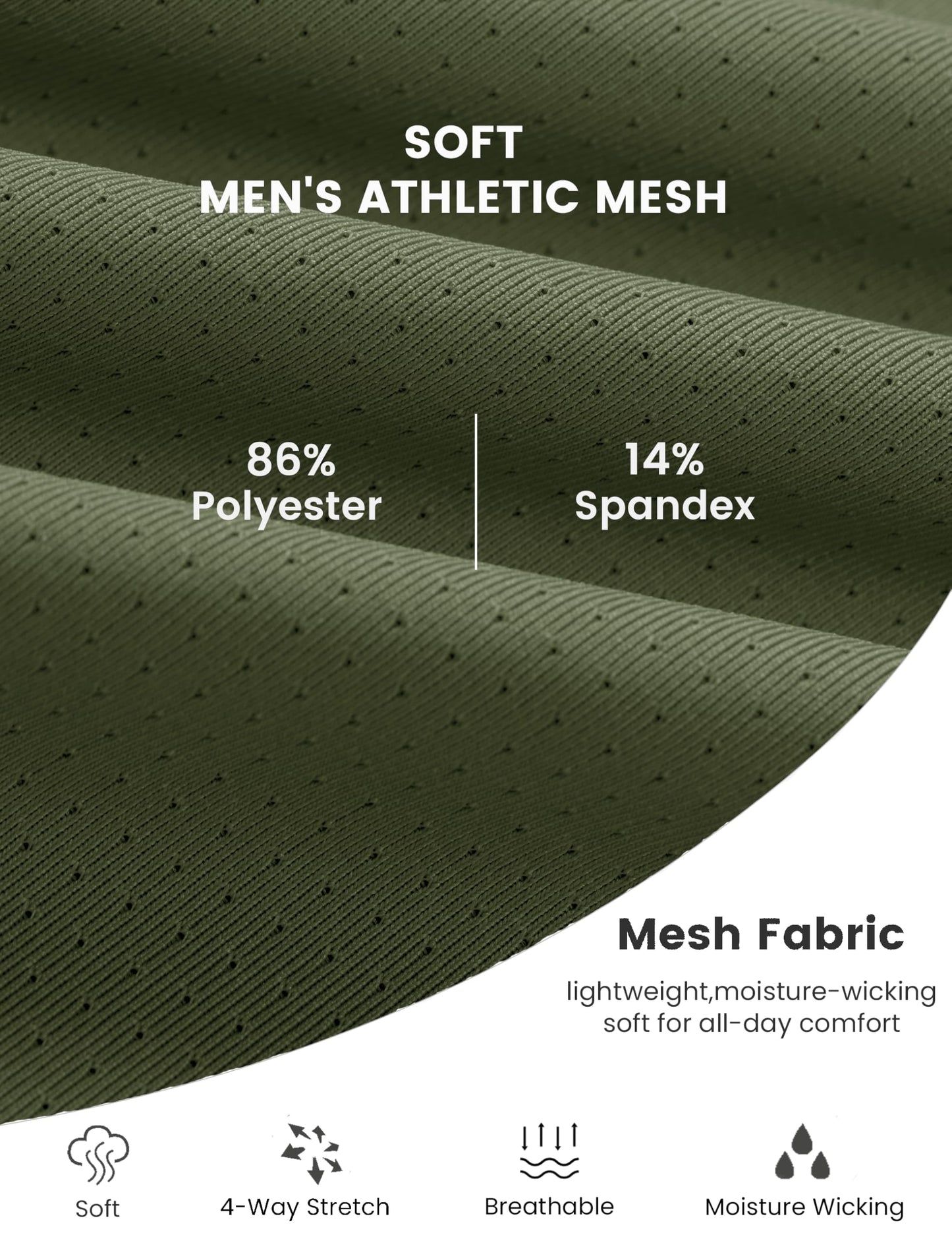 MAGCOMSEN Men's Gym Shirt Dry Fit Short Sleeve Shirts Athletic Running Lightweight Fitted T-Shirt Casual Performance Tee Army Green M