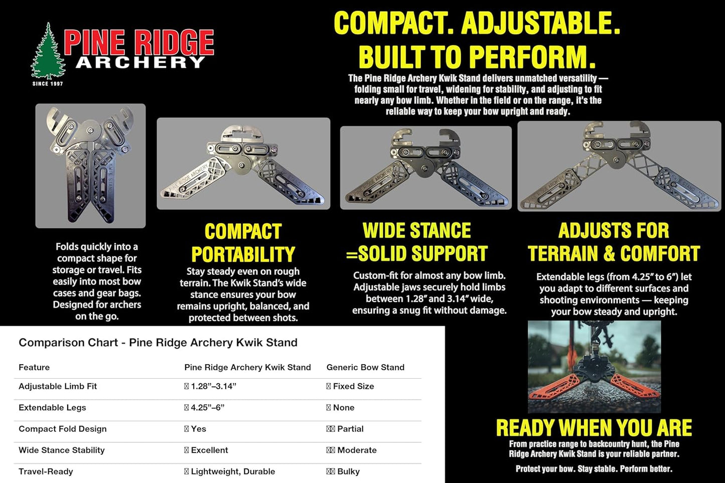 Kwik Stand Bow Support - Universal Fit for Archery | Durable & Lightweight Design