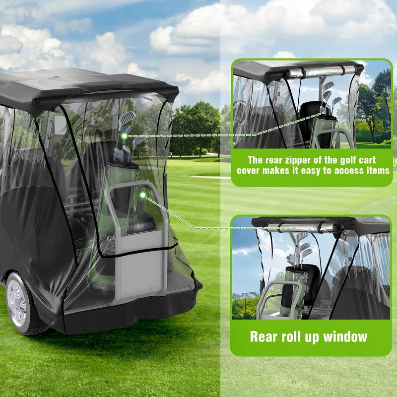 MASHELLY Golf Cart Enclosure for Club Car DS Precedent | 4-Passenger Waterproof Cover with Extended Roof & Roll-Up Windshield
