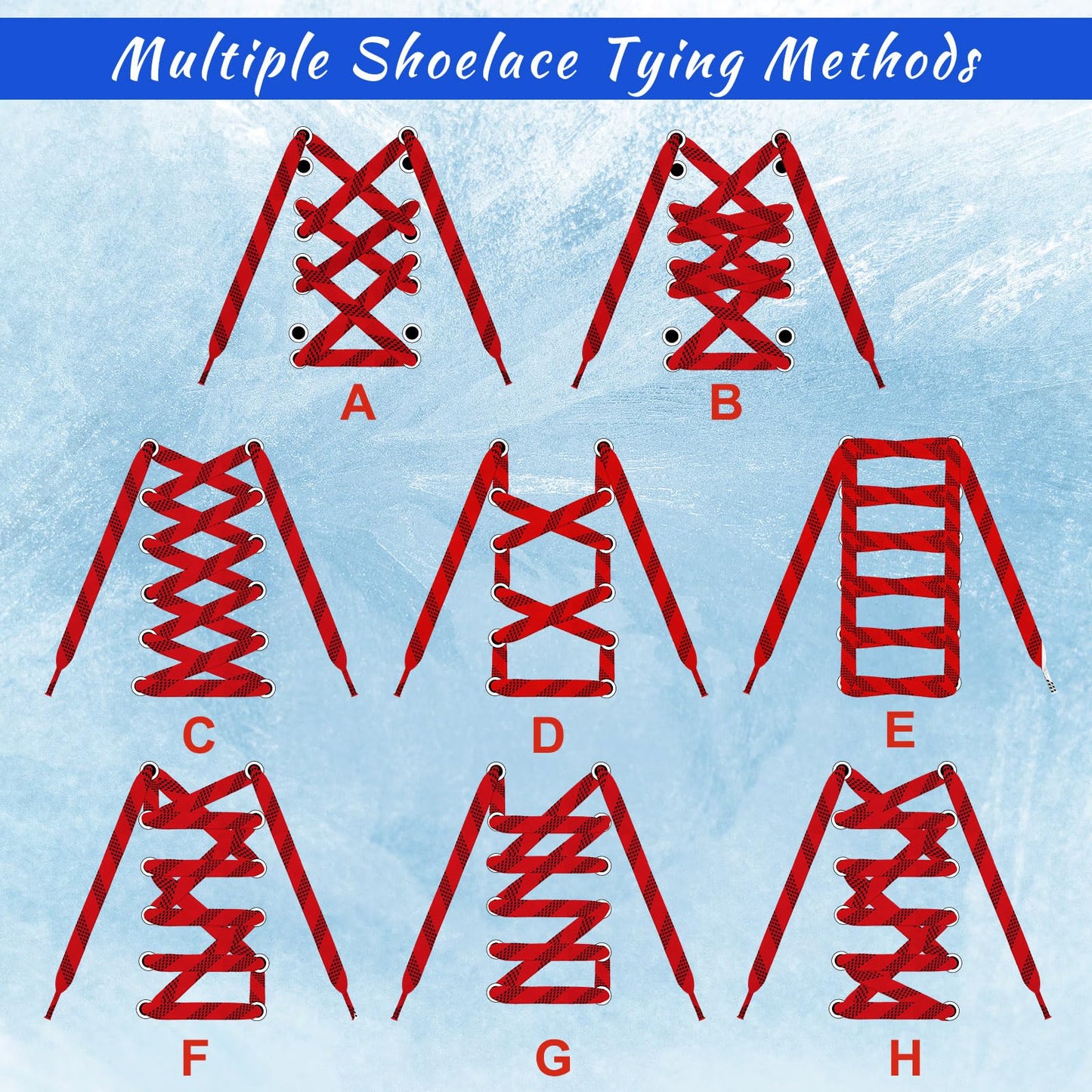 Yingzhao 4 Pairs Red Waxed Hockey Laces 108" Hockey Skate Laces Wide Ice Lace Strap Strings Ice Sports Accessories for Roller Skates, Boots,Adults, Youth