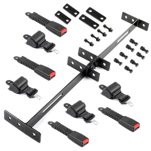 NOKINS Golf Cart 4 Sets of Retractable seat Belt Kit, with Brackets Stainless Steel Bolt, for EZGO Yamaha Club Car