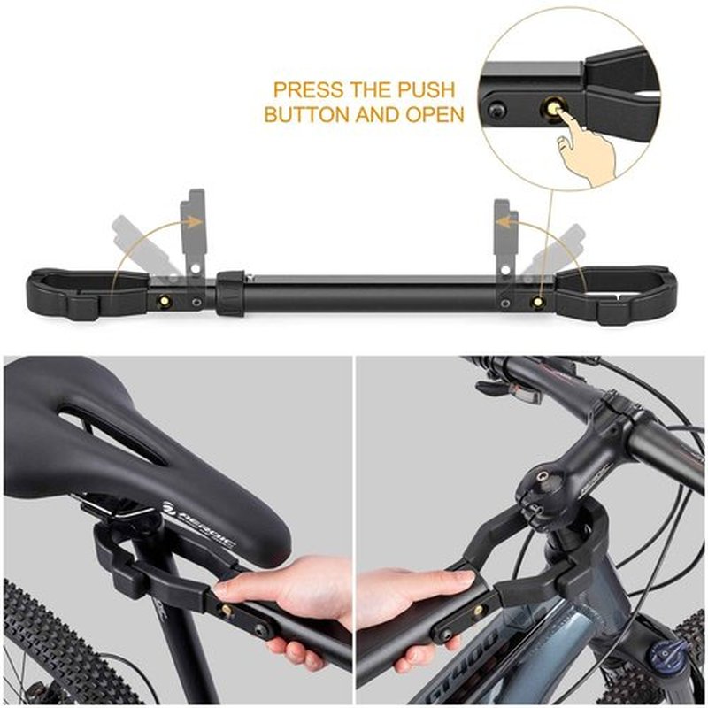 Bike Crossbar Adapter for Bike Rack (32kg/70lbs) - Top Tube Cross-Bar Adjustable - Bicycle Bike Adapter Bar for Low-Step Step-Through Bikes, BMXs, Ladies and Kids Bikes (2 PCS)