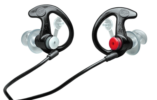 SureFire EP3 Sonic Defenders Filtered Earplugs, Double flanged Design, Reusable, Black, Medium