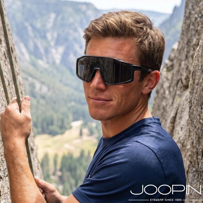Joopin Oversized Sports Sunglasses Men Women Polarized Wrap Around Sun Glasses UV400 Protection Shades Sunnies (Black)