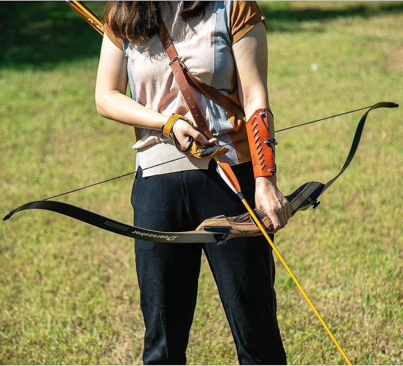 Deerseeker 62" Takedown Recurve Bow Set - Right & Left-Handed Riser, 20-60 lbs for Archery Practice & Hunting