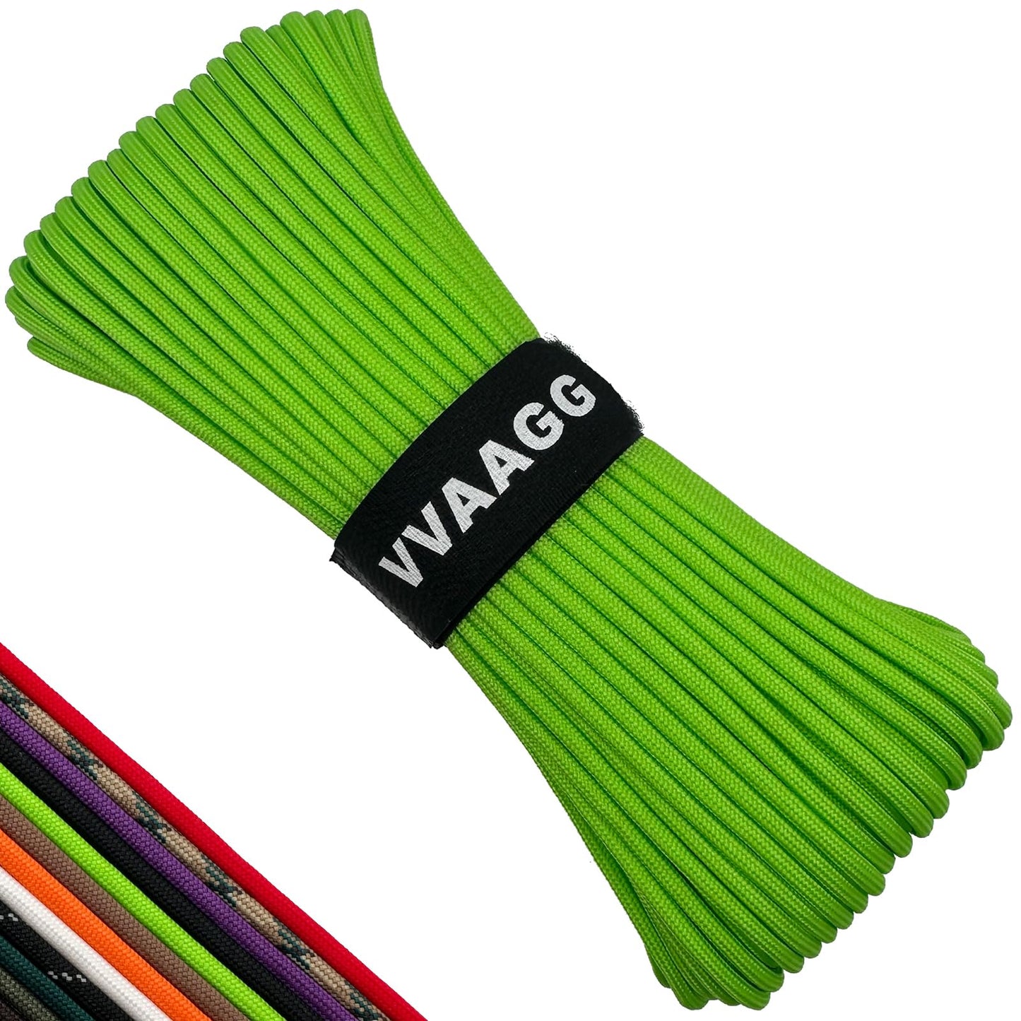 VVAAGG 550 Paracord Rope 100FT, 4mm Thin Tent Rope 550 Parachute Cord, Strong Long Nylon Rope, Outdoor Gear Camping Rope