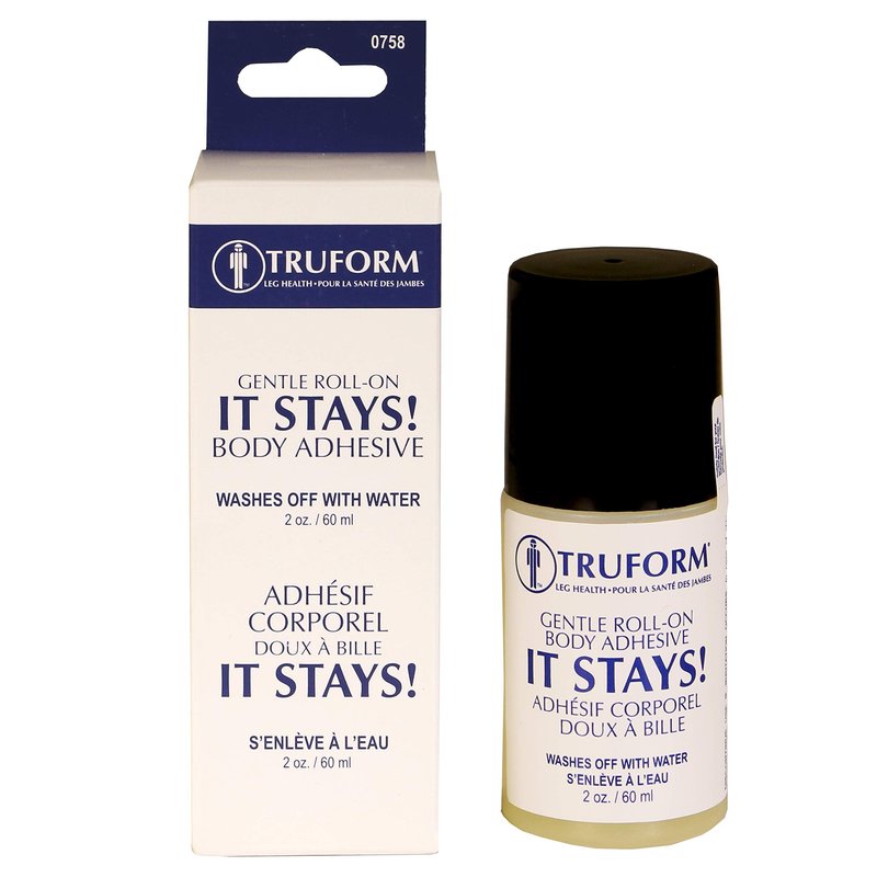 Truform Roll-on body adhesive, prevents stocking rolling or falling down, 2 fl. Ounce ., made in usa