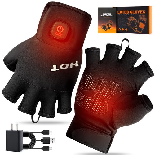 Heated Gloves for Men Women- Rechargeable Electric Touchscreen Cold Winter Work Arthritis Pain Relief Hand Warmers Hot Compress, Heated Gloves for Cold Winter Arthritis Hands Hunting Skiing (M)