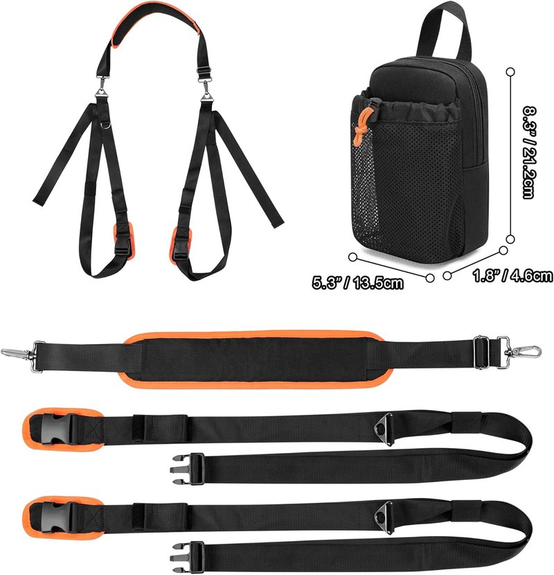 Paddle Board Carrying Strap - Adjustable SUP Kayak Carry Strap with Detachable Storage Bag | Black