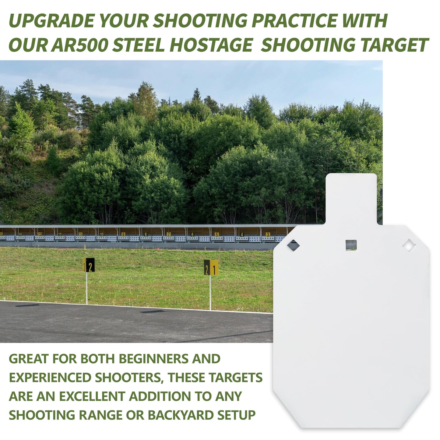 Rsgift AR500 Steel Targets Shooting, Torso Shooting Target,Silhouette Metal Gong Target,Metal Gun,Rifle,Pistol Targets for Shooting Range (7×12 Inch)