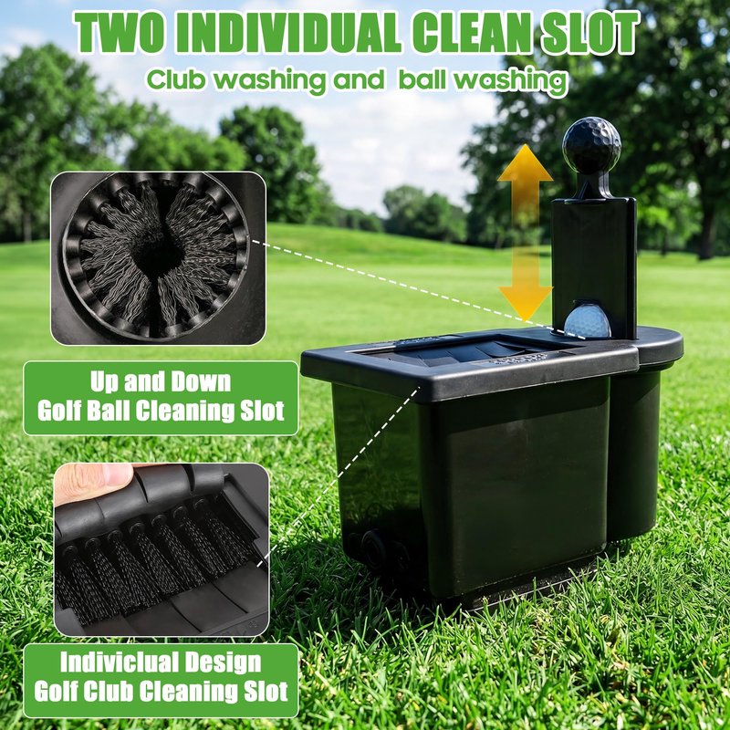 10L0L Golf Cart Ball Washer and Club Head Cleaner Kit Detachable Golf Club Head and Ball Washer Golf Cleaner for EZGO Club Car Yamaha