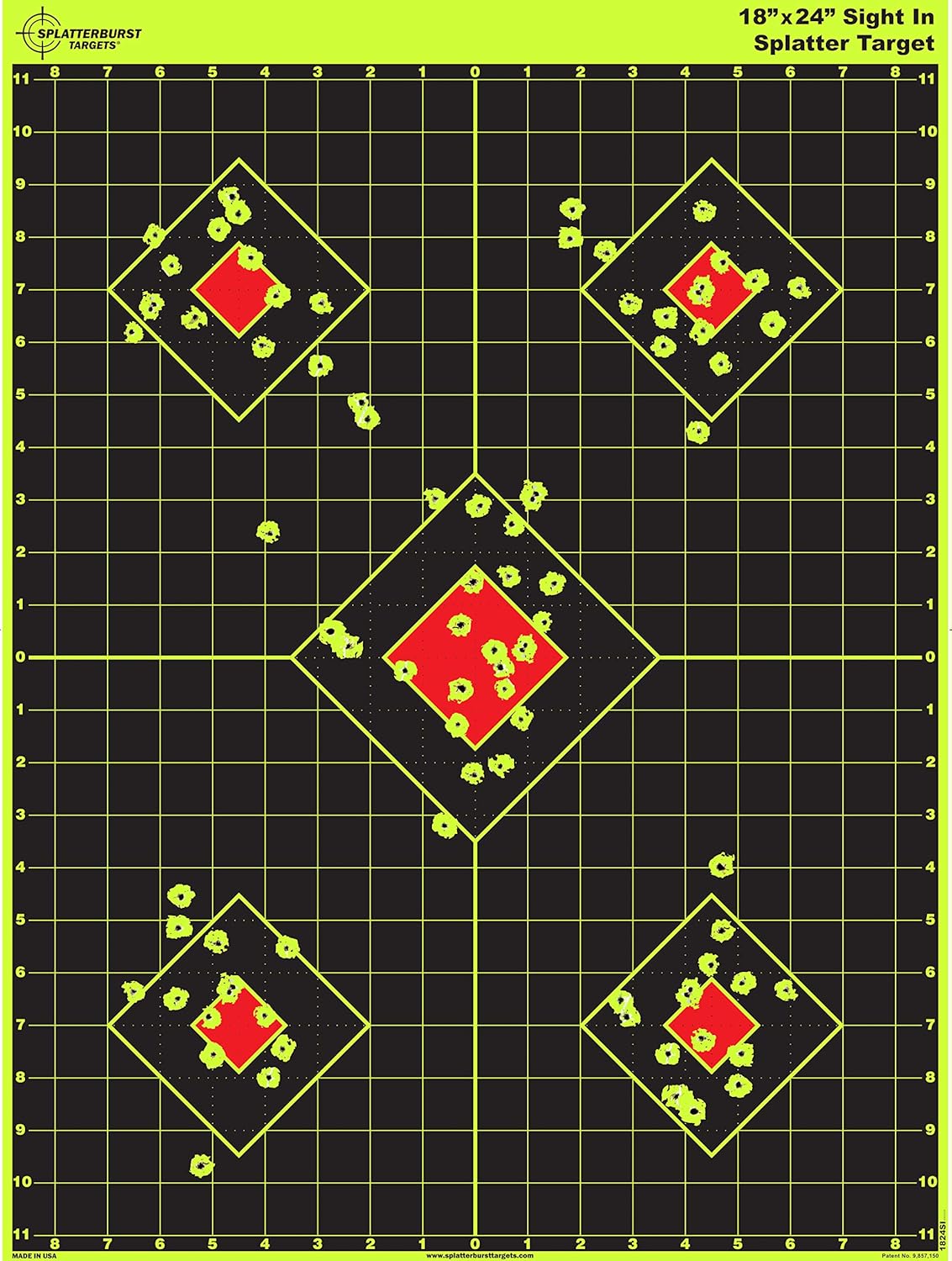 Splatterburst Targets - 18x24 Inch Fluorescent Yellow Shooting Targets for Easy Shot Visibility | Made in USA
