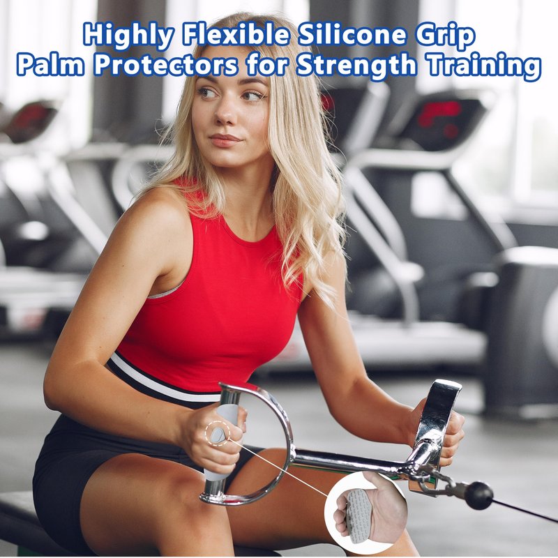 Epritliber Silicone Gym Grips for Weight Lifting,Workout Gloves for Women Men Alternative,Anti Slip Gym Workout Grip,Rubber Gym Hand Grips-Weightlifting Grips Pad for Barbell,Pull Up,Ryptfit,Training