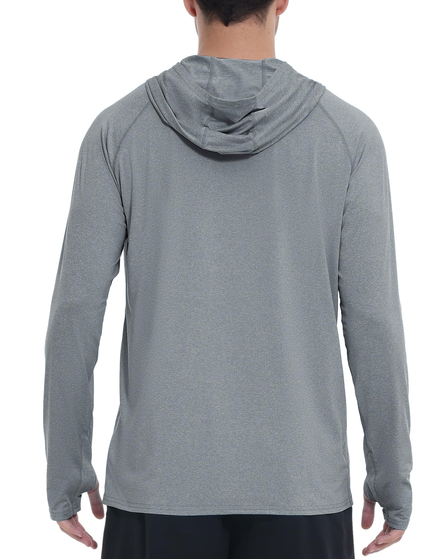 Roadbox UPF 50+ Mens Sun Hoodie, Long Sleeve UV Protection Fishing Shirt with Pocket, Outdoor Running Athletic Rash Guard