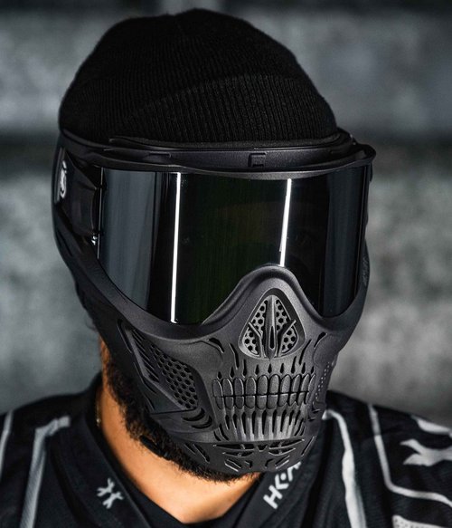 HK Army HSTL Skull Paintball Goggle/Airsoft Mask (Black, Smoke)
