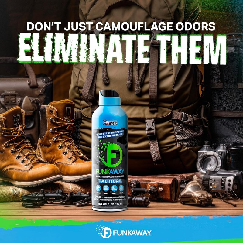 FunkAway Extreme Odor Eliminating AeroSpray - Military Grade Formula | 6 oz. for First Responders, Removes Smoke & Pet Odors
