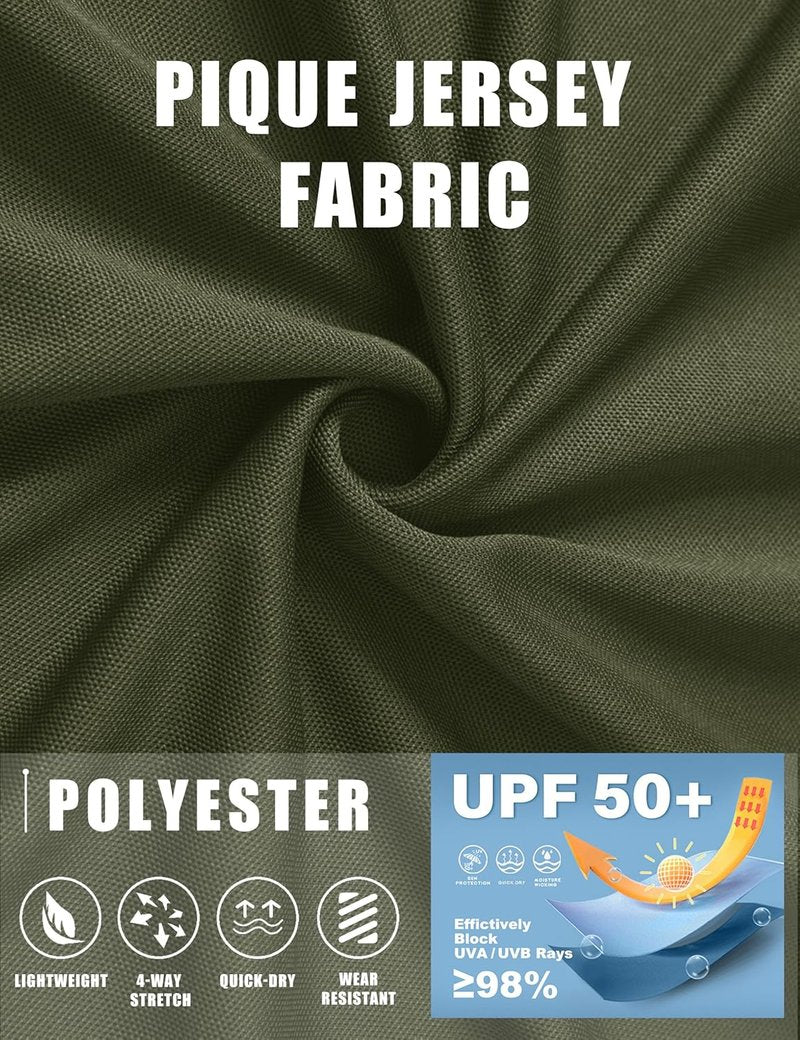 Men's Quick Dry Tactical Polo Shirt | UPF 50+ Performance Golf Shirt - Short Sleeve, Comfortable Fit