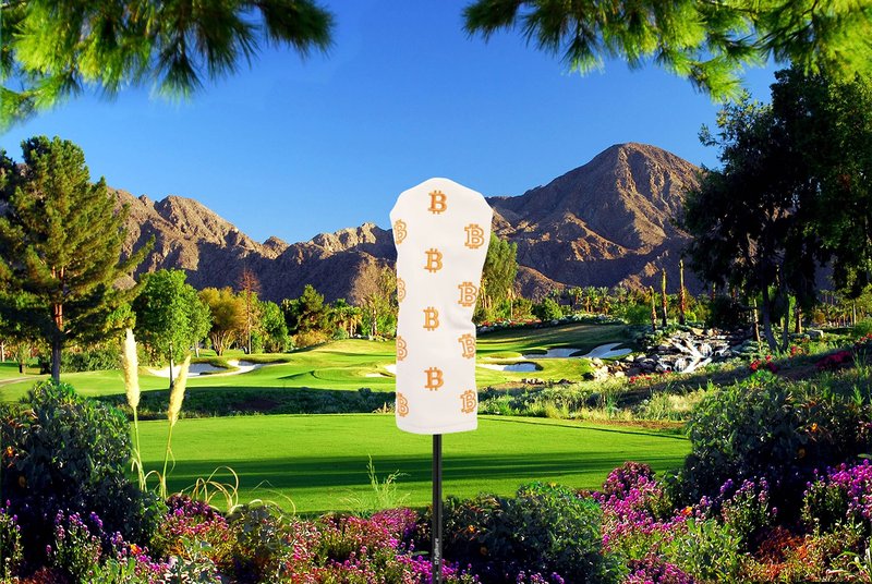Bitcoin Golf Driver Headcover - Leather Golf Club Covers - HODL 21 Head Cover Golf Accessories (Black)