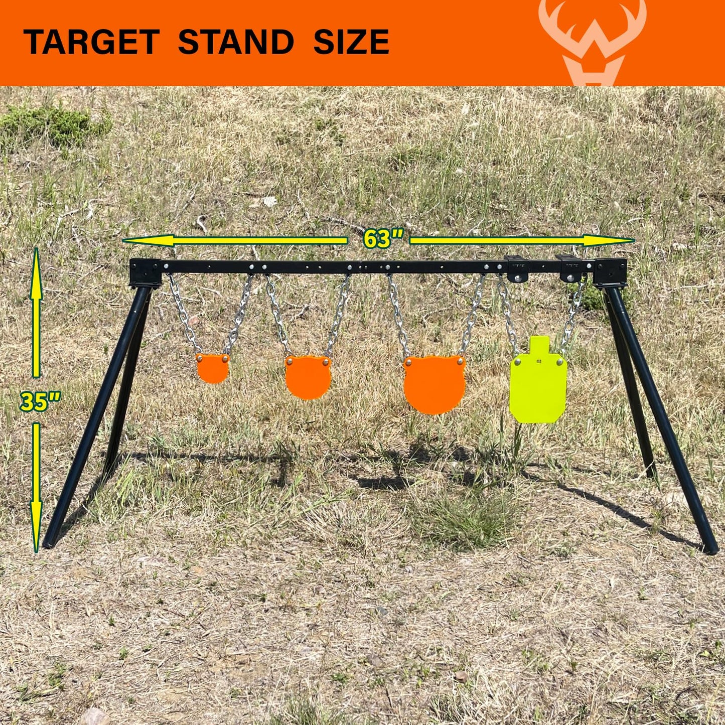 Highwild AR500 Steel Targets System 3/8 Inch Thick Complete Steel Shooting Targets with Stand, 4", 6", 8" Shooting Gongs + 7" x 12" Torso with 1 Stand, 2 Extension Brackets & 4 Mounting Kits