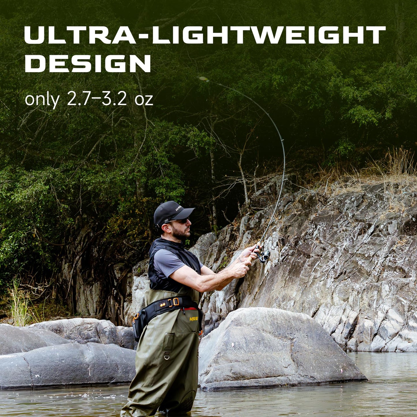 HANDING Magic L BFS Rod 6' Ultralight Fishing Rod 2-Piece for Trout Crappie Bluegill Yellow Perch Sunfish
