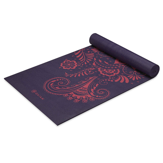 Gaiam Yoga Mat Premium Print Extra Thick Non Slip Exercise & Fitness Mat for All Types of Yoga, Pilates & Floor Workouts, New Moon, 6mm